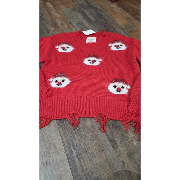 No Comment Girls Red Santa Christmas Sweater Large (14) NWT - Picture 4 of 6